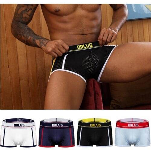 Low Waist Men Underwear Fasion Boxer Cotton Male Pants Comfortable Underpants U Pouch Breathable Men Boxer Shorts OR193 ORLVS