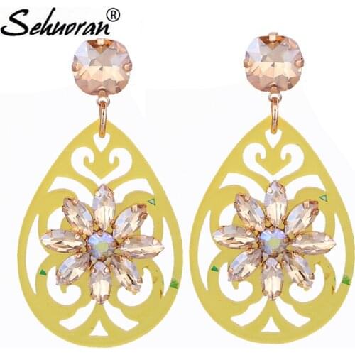 Sehuoran Resin Water Drip Earrings For Woman Crystal Earrings Oorbellen Brincos Bohemian Fashion Jewlery 2018 New Hot Sale Gifts