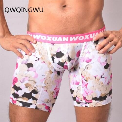 Sexy Men Underwear Boxer Shorts Homme Flower Low Waist Panties Man U Convex Pouch Underpants cueca calzoncillos Boxers