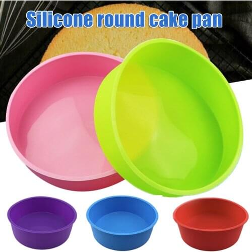 4/6/8 Inch Silicone Round Cake Pan Non-stick Baking Mould Bakeware Tray Cake Tools Bakeware Kitchen Dining Bar Cake DIY Tool
