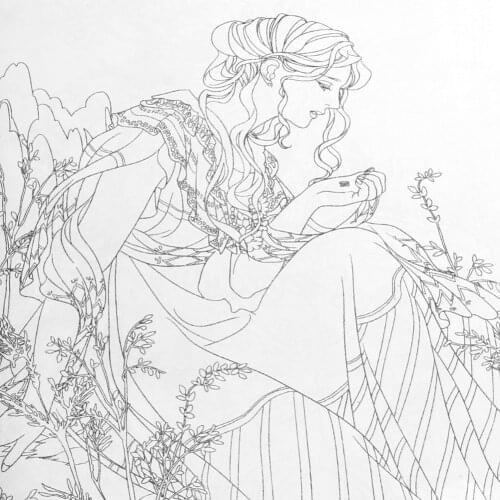 25*25CM Fairy Tales And Magical Dreams Children Adult Graffiti Coloring Book Dropshipping