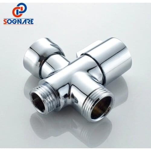 SOGNARE Brass 3-Way Shower Arm Divert-er Valve for Handshower Universal Showering Components,3 Way Shower Faucet Diverter D19