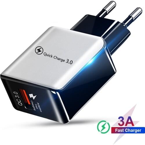 Universal Quick Charge 3.0 USB Charger Adapter 18W Travel Charger Portable Wall Charger for iphone12 samsung xiaomi mi8 huawei