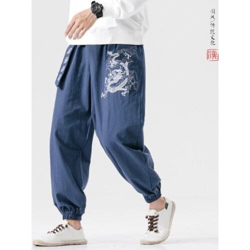 Spring Autumn Men Sport Pant Linen Loose bloomers Male Running Jogging Workout Casual Fitness Trouser Sweatpant Sportswear 5XL