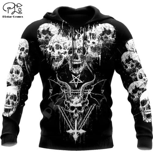 PLstar Cosmos Satan Devil Ghost Gothic Skull Funny Casual Pullover NewFashion Streetwear 3DPrint Men/Women Jacket Zip Hoodies 14