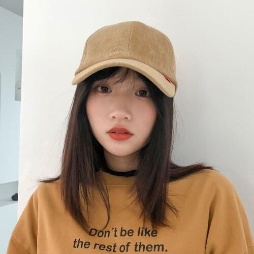 Winter Outdoor Warm Hat Women Men Casual Corduroy Baseball Cap New Adjustable Embroidery Letter Korean Retro Color Cap