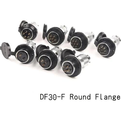 1 Set DF30 GX30 Circular Flange Aviation Connector Female Socket & Male Plug 2/3/4/5/7/8/10/14 pin Wire Connector