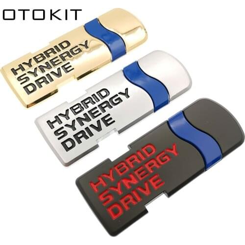 1Pcs 3D Car Styling Hybrid Synergy Drive Metal Car Stickers Emblem Auto Badge Decal For Toyota Prius Camry Crown Auris Rav4s Car