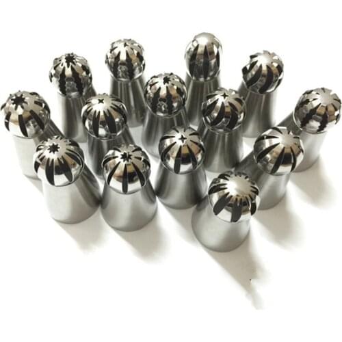 1PC Russian spherical Ball Stainless Steel Icing Piping Nozzle Pastry Tips Fondant Cupcake Baking Tool Sphere Shape Cream