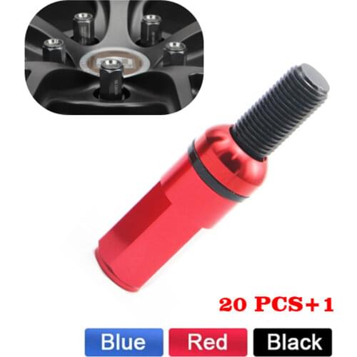 20 PCS 7075 high-strength wheel bolt 86mm length 14 * 1.5 for Porsche Volkswagen BMW Mercedes-Benz Audi Ferrari modified wheel