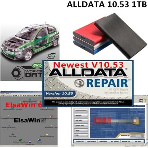 2021 Hot Alldata Auto Repair Software 10.53v All Data mit//chell with Tech Support for Automotive Cars and Trucks In 1TB Hdd