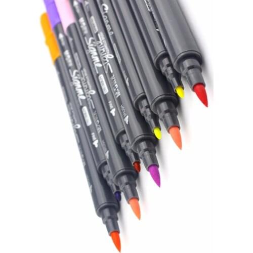 24 Pcs Colors Water Soluble Mark Pen 24 Double Slider Multicolour Marker Art Pens Limited Finecolour Paint Marker