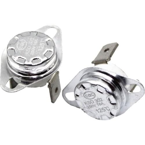 4pcs KSD301/302 250V 16A 40-150C Normally Closed Temperature Switch Thermostat Thermal Fuse Control Switch