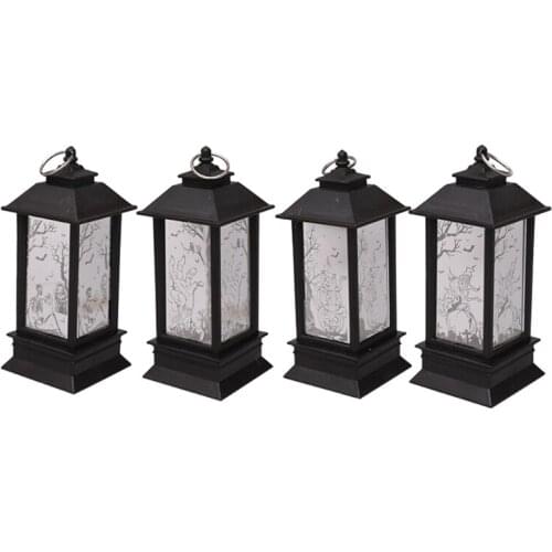 45BE Halloween LED Lantern Wind Lights Pumpkin Witch Skull Electronic Candle Light Home Party Decoration Props