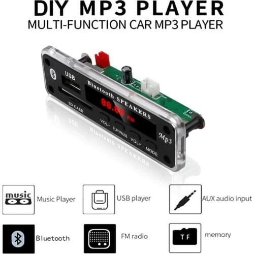 5V 12V Wireless Bluetooth MP3 WMA Decoder Board Audio Module Support USB SD AUX FM Audio Radio Module For Car Accessories