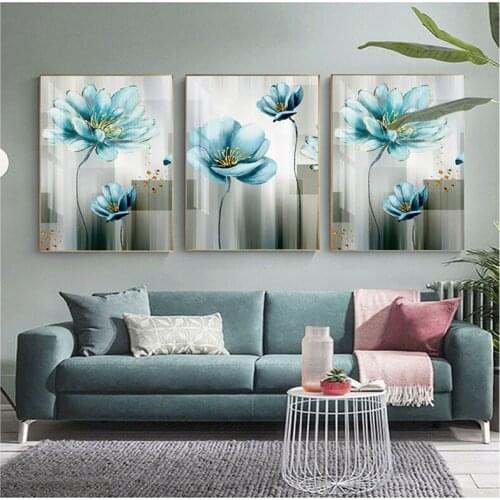 5d Diy diamond painting Green Flowers full square drill diamond embroidery rhinestone paint by number diamond mosaic 3pcsZP-1906