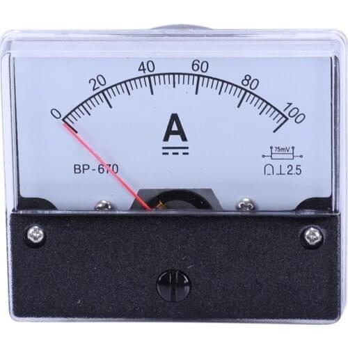 Analog Panel Ampere Current Counter Ammeter Meter DC 100A DH-670