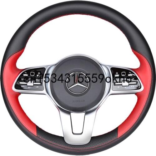 DIY Stitching Steering Wheel Cover For Benz A180L A200L GLA200 220 260 GLC260L GLB Car Accessories