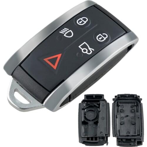 Black 5 Buttons Car Remote Smart Keyless Fob Case Shell Fit for Jaguar XF / XK / XKR / X Type / S Type 2007 2008 2009 2010 2012
