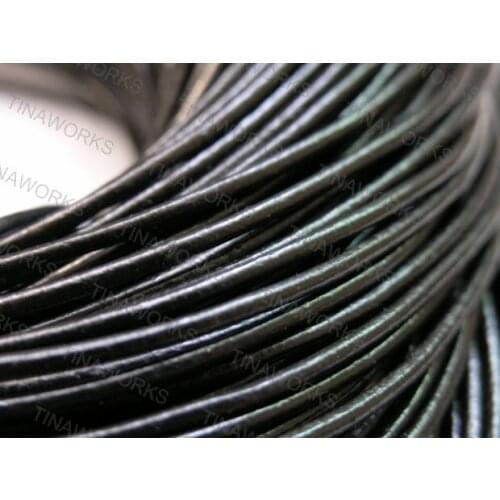 100 yards 2.0mm Black Round Real Genuine Leather Cord for Jewelry Making Crafting Beading Necklace Bracelet Making