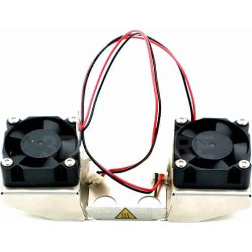 3D Printer Parts UM2 DIY Ultimaker 2 Stainless Steel Dual Fan Bracket With 2 Mini Cooling Fans 12V for UM2 Hotend Free shipping