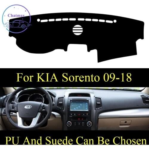 Customize For KIA Sorento 2009-2018 Dashboard Console Cover PU Leather Suede Protector Sunshield Pad