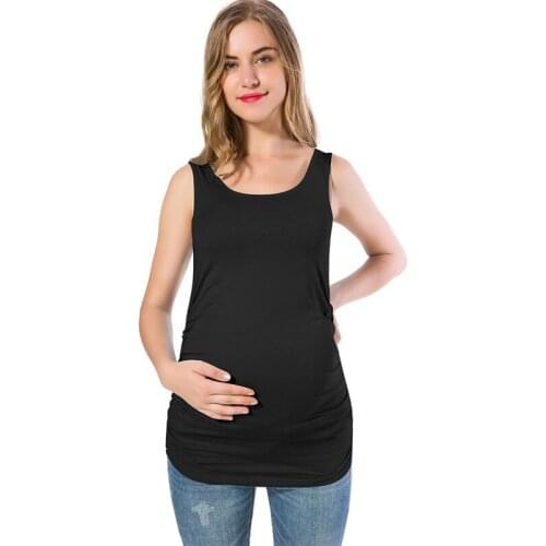 Maternity pregnancy t-shirts pregnant women vest casual sleeveless tank tops soft cotton summer camis O-neck