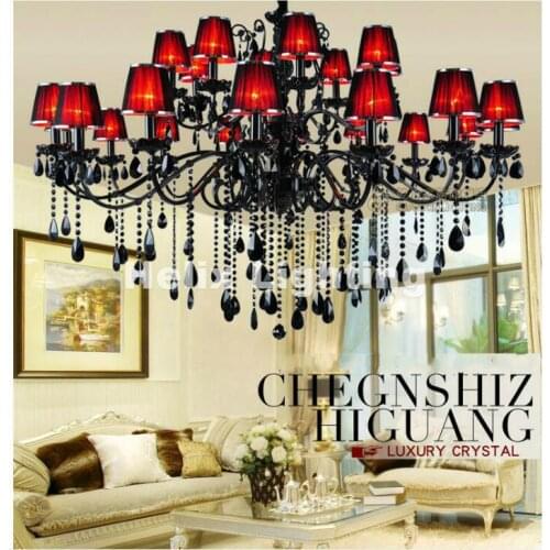 Modern European Black Crystal Chandelier Lighting Top Luxury Factory Direct Selling 15L/18L/24L Design Crystal Chandelier Lights