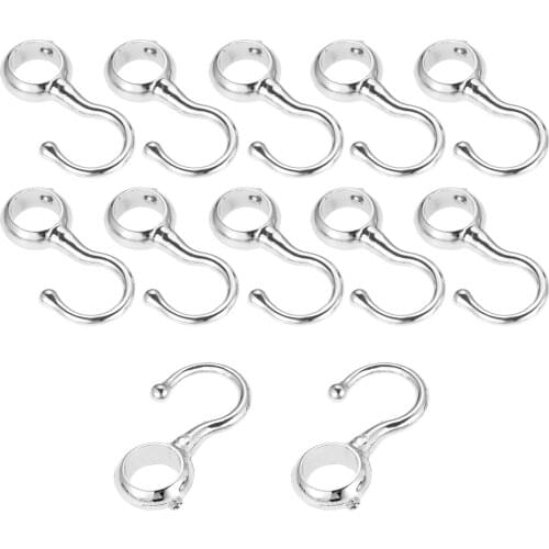10pcs 16/19/22/25mm Wardrobe Bathroom Hanging Tube Pipe Rod Hooks Kitchen Pan Hook Bathroom Hook Hanger for Towel Clothes