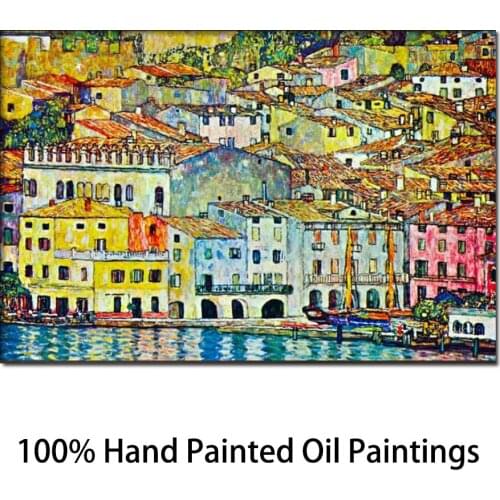 Landscape Paintings by Gustav Klimt Reproduction Malcena At The Gardasee wall art Hand painted High quality