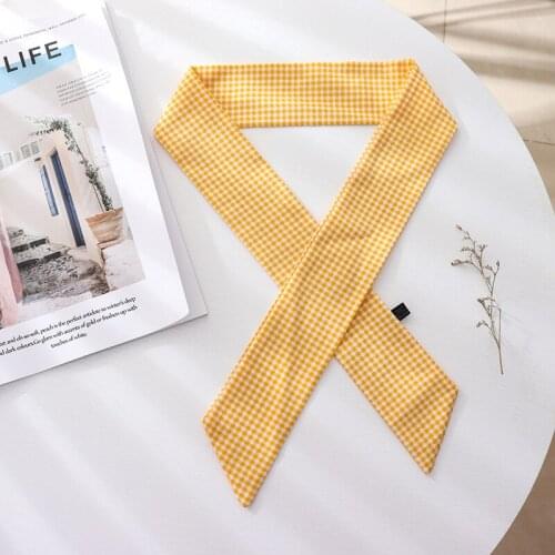Summer Long Narrow Small Silk Scarves Orange And Green Belt Bind Package Accessories Chiffon Decoration