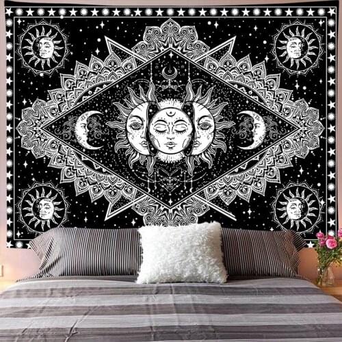 Mandala Sun And Moon Tapestry Astrology Constellation Wall Hanging Witchcraft Decoration Celestial Psychedelic Home Room Decor