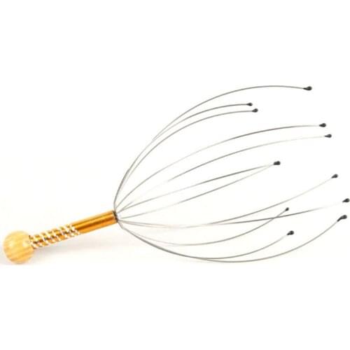 Relaxing Head Massage Head Grabber Engraved Steel Wire Head Massage Tool Stress Relief Scalp Massager Random Color