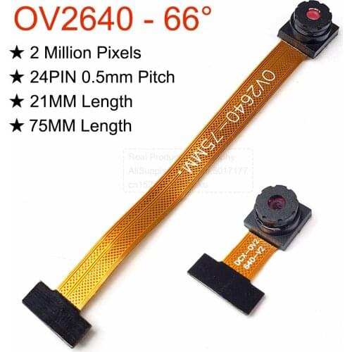 OV2640 66 Degree Camera Module for ESP32-CAM and TTGO Series Board 24PIN 0.5mm Pitch Camera Module 2 Million Pixels 75MM 21MM