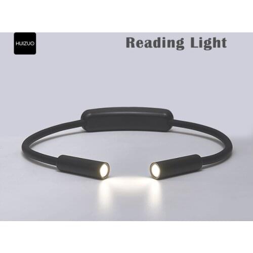 HUIZUO LED Wearable Reading Light Neck Hung Light Adjustable Angle USB Rechargeable Night Reading Lamp 2 Level Brightness