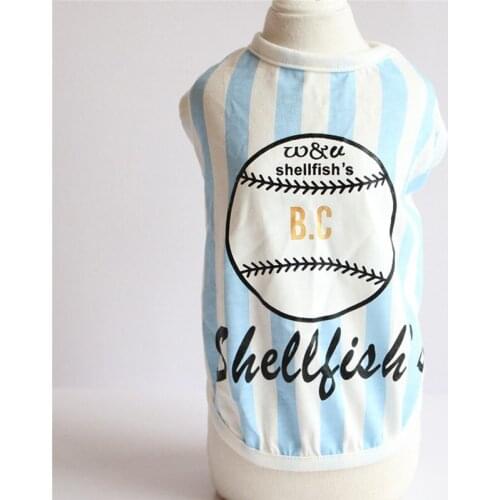 New Spring Summer Xs Dog Clothes For Small Dogs Boy Girls Teddy Blue Stripe Print Vest Costume Puppy Outfit Pet Clothing