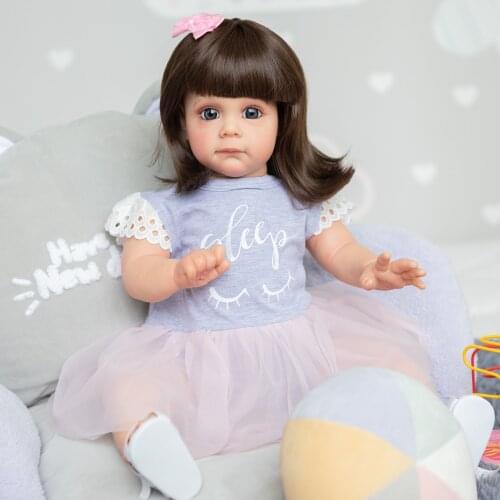 NPK 60CM Maggie Handmade High Quality Reborn Toddler Detailed Lifelike Painting Rooted Long wig hair