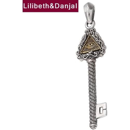 Demon Eye Key Charm Necklace Pendant Real 925 Sterling Silver Fashion Fine Jewelry Women Men Dia De La Madre 2021 Designer P11