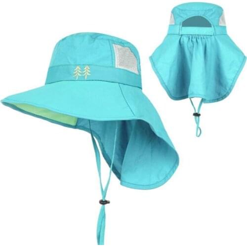 Kids UV protection bucket hat quick dry wide brim fishermen sun hat outdoor beach summer hat hiking camping fishing cap panama