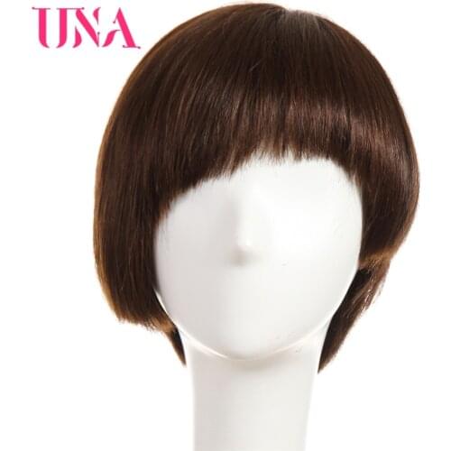 UNA Peruvian Straight Human Hair Wigs Hand Tied Lace Wigs Non-Remy Hair 10" Color #1 #1B #2 #4 #27 #30 #33 #99J #BUG #350 #2/33