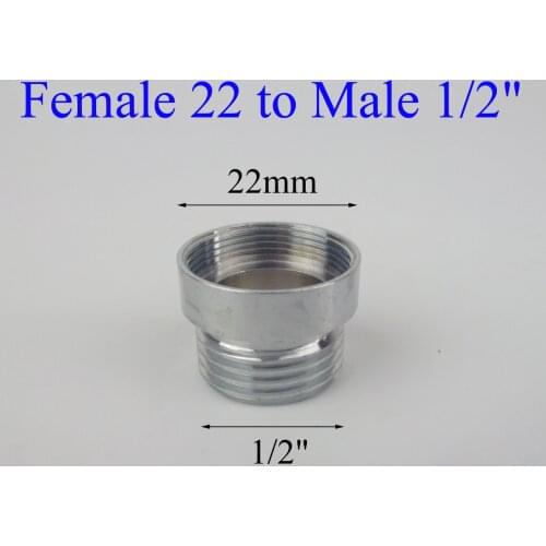 Female 22 to Male 1/2" chromed brass kitchen faucet adapter
