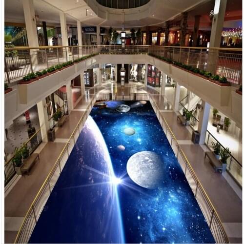 Custom Photo Floor 3D Wallpaper Modern Art Color the sky star self-adhesive PVC Wallpaper
