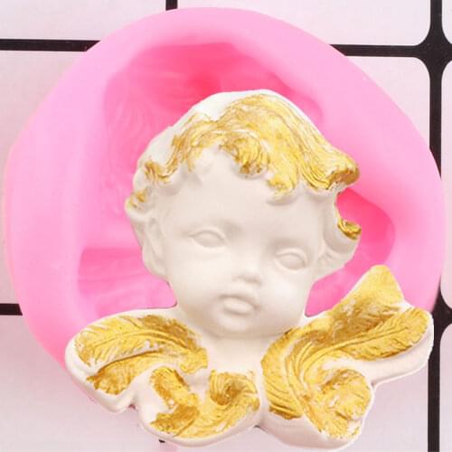 Angel Resin Silicone Mold Chocolate Baking Mould Baby Birthday Sugarcraft Fondant Cake Decorating Tools Candy Making Molds