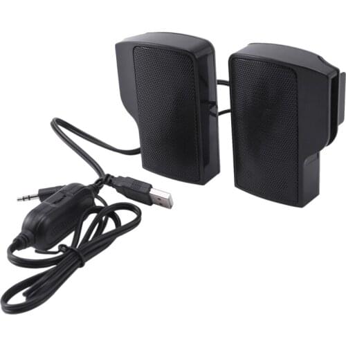 Clip on USB Speaker for Notebook Laptop PC Desktop Tablet Wired Stereo Speaker Line Controller Soundbar