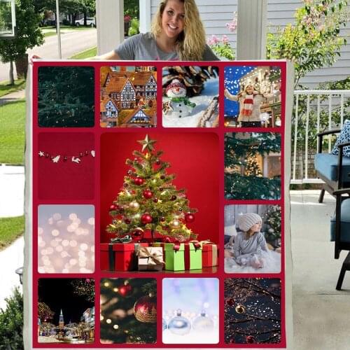 Merry Christmas Blanket Cartoon Bedroom Kids Bed Blanket Soft Flannel Santa Tree 3D For Blankets Gifts Printing Christmas Best