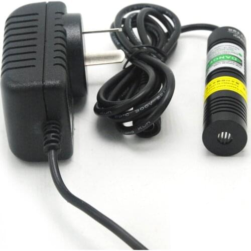 532nm 50mw Green Laser Diode Module Dot / Line Shape 3v-5v 18x75mm with AC Adapter