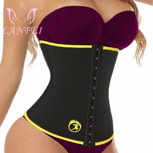 LANFEI Women Waist Trainer Trimmer Body Shaper Belt Sauna Slimming Modeling Strap Hot Neoprene Sweat Corset Weight Loss Fajas