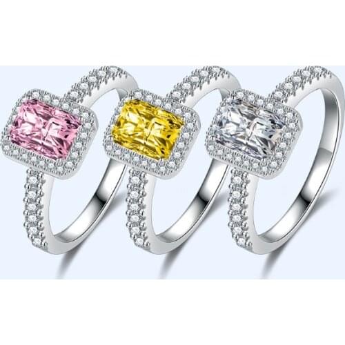 Simple Womens Crystal 925 Sterling Silver Ring Wedding Engagement Jewelry Exquisite Crystal from Swarovskis Anilos Gift