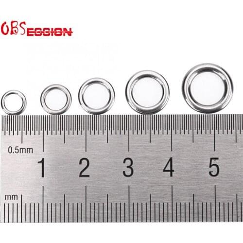 15pcs/bag Fishing Solid Ring 7.6mm-10.6mm Heavy Duty Lures Stainless Steel Snap Split Ring Sea Fishing Lures Metal Jig Connector