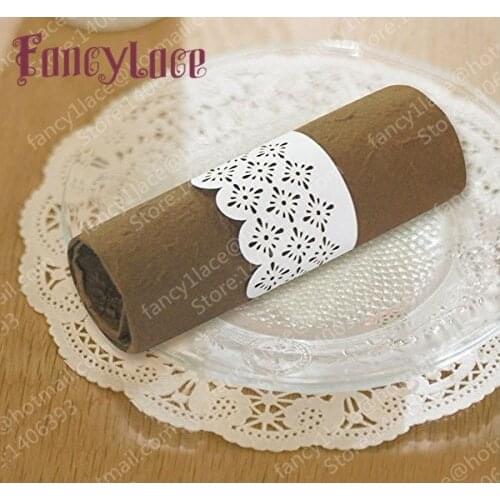 50PCS Towel Buckle Laser Cut Elegent Lace Wedding Decorations Napkin Ring for Party Decoration, Wedding Favors, Table Decoration